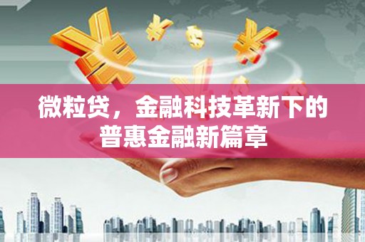 宾县微粒贷，金融科技革新下的普惠金融新篇章